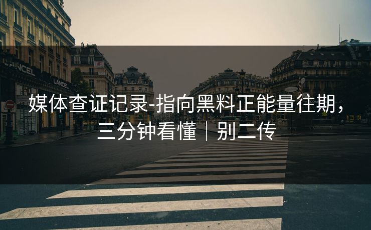 媒体查证记录-指向黑料正能量往期，三分钟看懂｜别二传