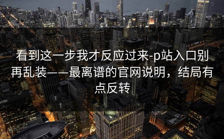 看到这一步我才反应过来-p站入口别再乱装——最离谱的官网说明，结局有点反转