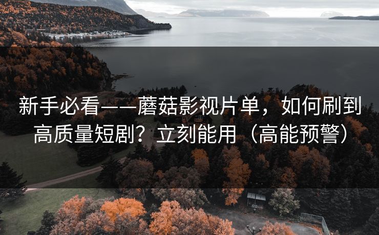 新手必看——蘑菇影视片单，如何刷到高质量短剧？立刻能用（高能预警）