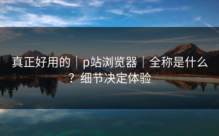 真正好用的｜p站浏览器｜全称是什么？细节决定体验