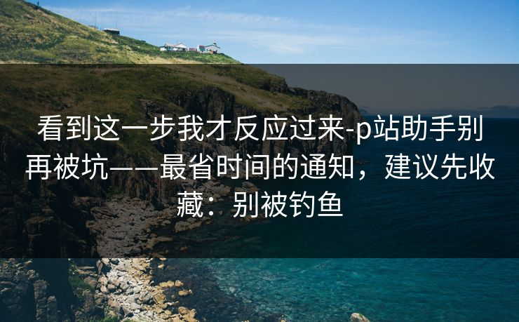 看到这一步我才反应过来-p站助手别再被坑——最省时间的通知，建议先收藏：别被钓鱼