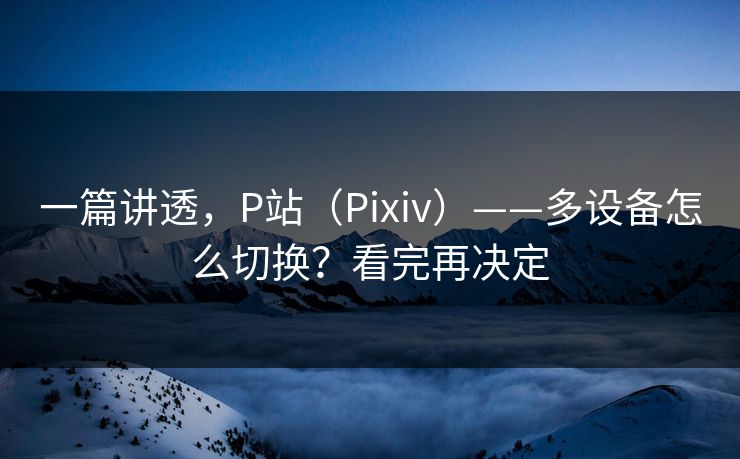 一篇讲透，P站（Pixiv）——多设备怎么切换？看完再决定