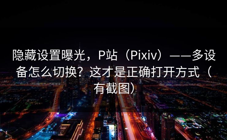 隐藏设置曝光，P站（Pixiv）——多设备怎么切换？这才是正确打开方式（有截图）