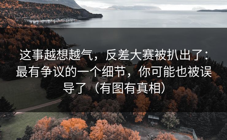 这事越想越气，反差大赛被扒出了：最有争议的一个细节，你可能也被误导了（有图有真相）